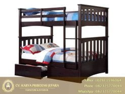 Tempat Tidur Tingkat Minimalis Kayu Jati