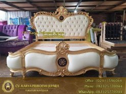 Tempat Tidur Mewah Ukiran Gold Leaf