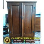 Lemari Pakaian Minimalis Jati 2 Pintu