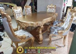 Meja Makan Mewah 6 Kursi Model Astana Ukir Terbaru