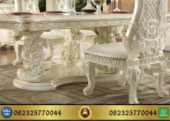 Meja Makan Mewah Novara Model Klasik Eropa Asli Ukir Jepara