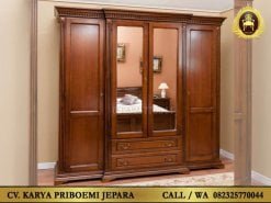 Lemari Pakaian Jati Jepara 4 Pintu Harga Murah