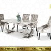 Meja Makan Marmer Stainless Minimalis