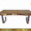 Set Meja Makan Solid Trembesi Kaki Stainliess Asli Jepara
