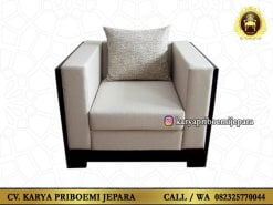 Kursi Tamu Minimalis Modern Terbaru Kayu Jati Single Seat