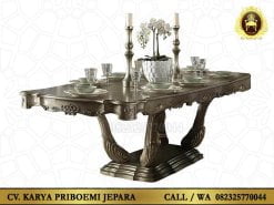 Meja Makan Mewah Model Klasik Ukir Jepara