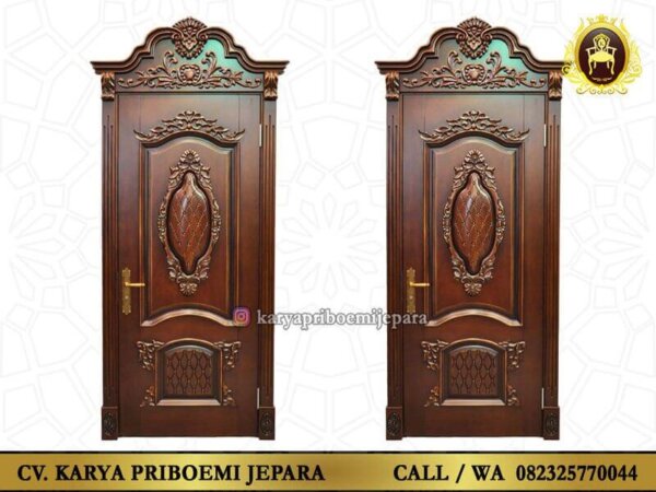 Pintu Rumah Kayu Jati Jepara Ukiran Dan Minimalis Terbaru Harga Murah