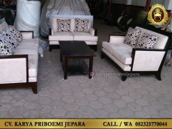 Kursi Tamu Kayu Jati Minimalis Modern Davillion