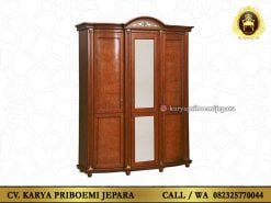 Lemari Pakaian Jati 3 Pintu Ukir Jepara
