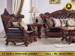 Kursi Tamu Mewah Bintang Lima Kayu Jati Jepara Tampak Samping