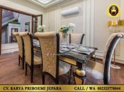 Meja Makan Klasik Modern Precio Eropa Jati Jepara