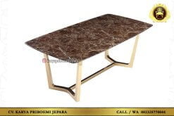 Meja Makan Stainless Marmer