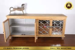 Bufet Kaca Pendek Rastik Asli Jati Jepara