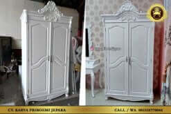 Lemari Pakaian 2 Pintu Kayu Ukir Jepara Murah