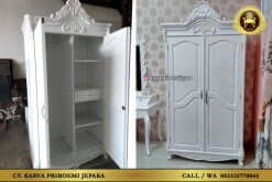 Lemari Pakaian 2 Pintu Kayu Ukir Jepara Terbaru