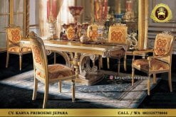 Meja Makan Mewah Barocco Ukiran Jepara