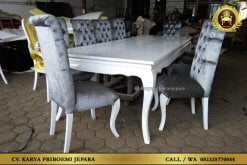 Meja Makan Silver French Louis 10 Kursi