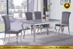 Meja Makan Marmer Stainless Jepara 6 Kursi Terbaru Harga Murah