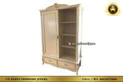 Lemari Pakaian Sliding 2 Pintu Jepara Terbaru