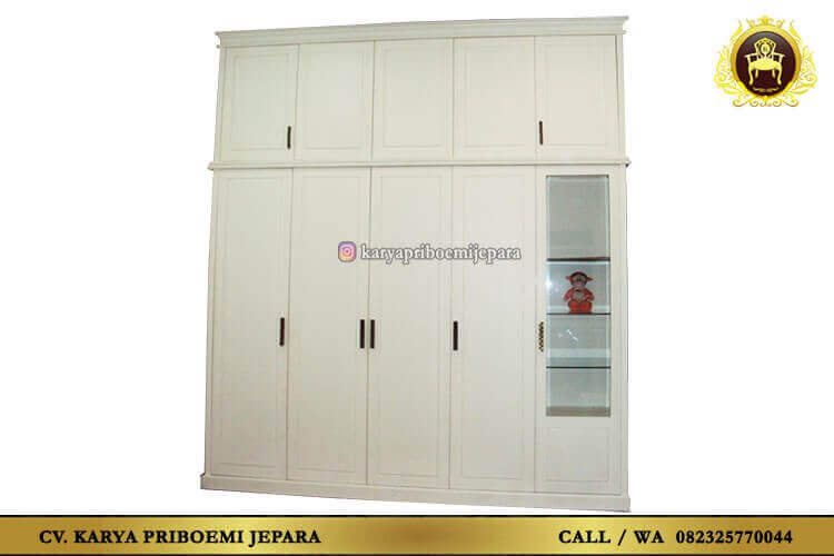 Lemari Pakaian Wardrobe Minimalis Putih Doff Murah